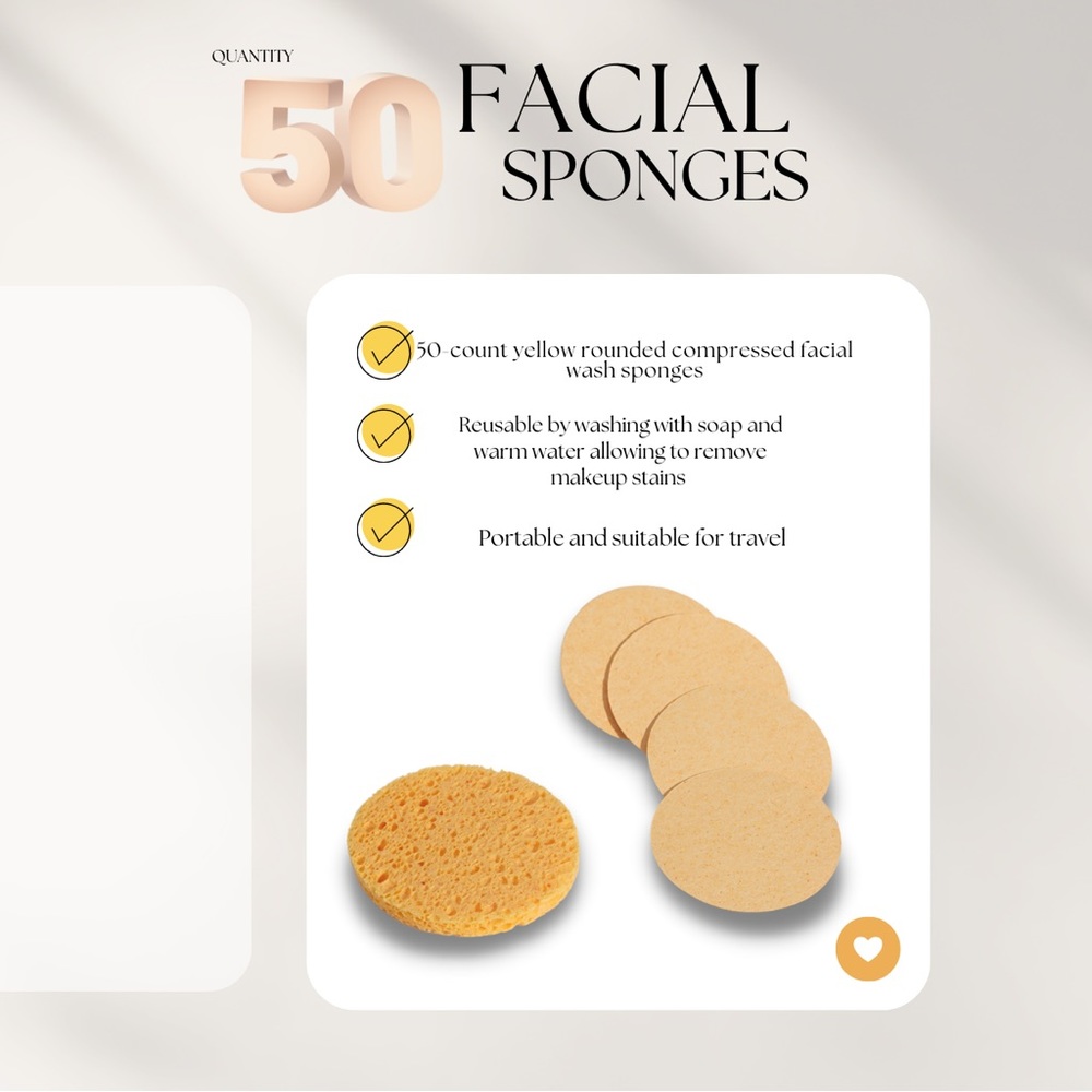 Facial Sponge 50-Count Cellulose Compressed Facial Sponges, iKnock Wasp - Picture 5 of 12